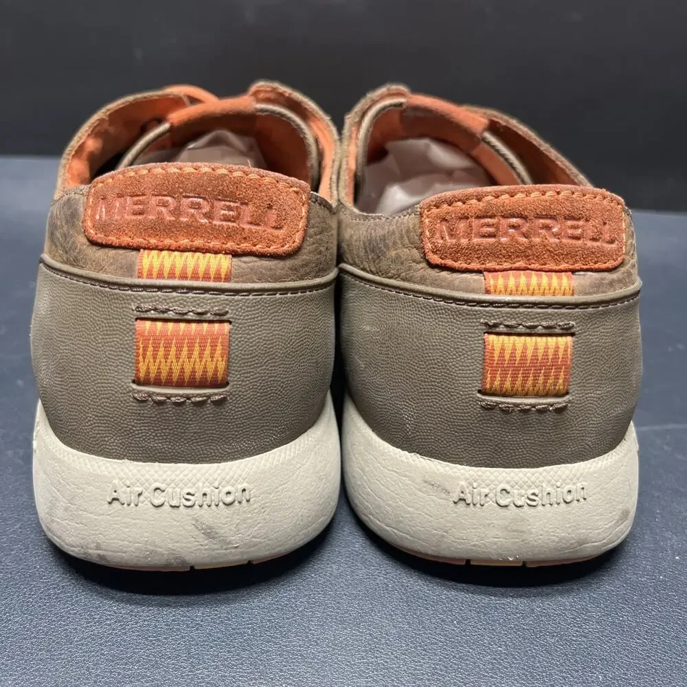 Merrell Freewheel Cushion Shoes Lace Brown Leather Casual Dress Mens 13, J41385.